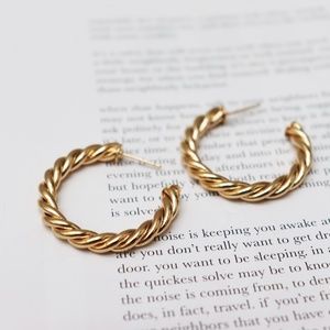 NWOT 14k Gold Dipped Twist Hoops